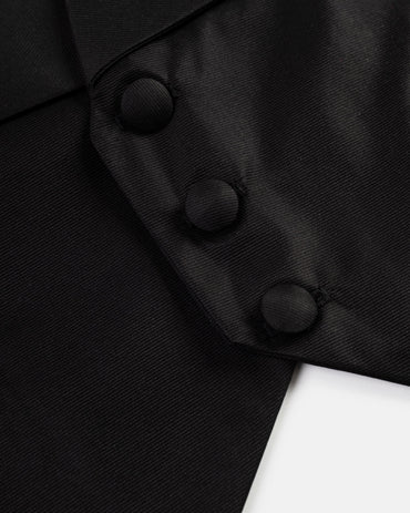 Made-in-USA Black Grosgrain Formal Vest