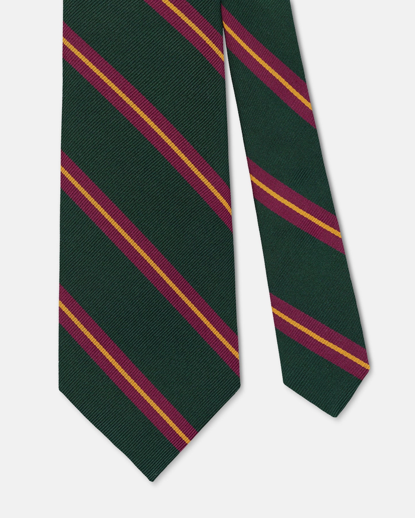 Made-in-USA Green, Purple, & Gold Stripe Repp Tie