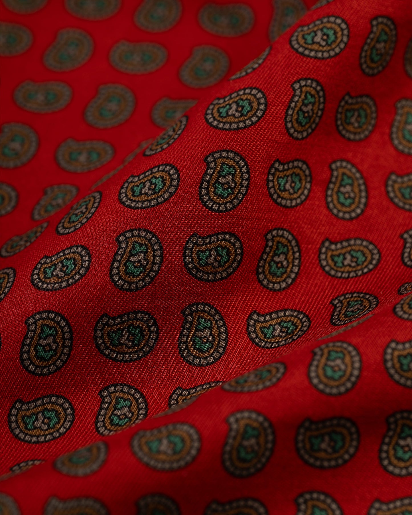 Made-in-USA Red Pine Silk Pocket Square