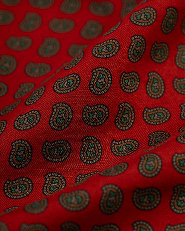 Made-in-USA Red Pine Silk Pocket Square