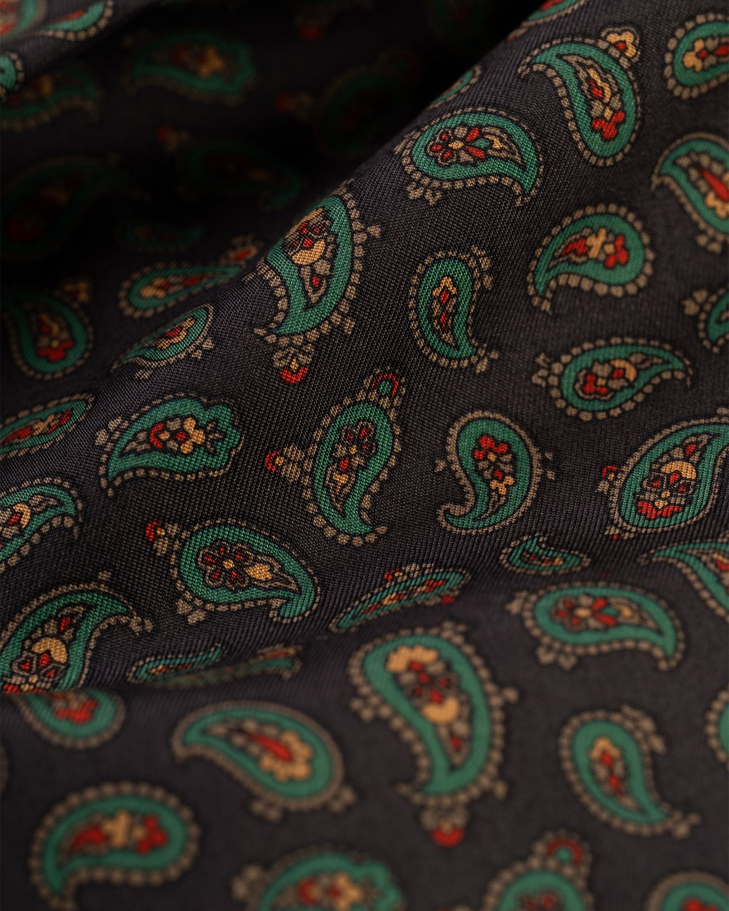 Made-in-USA Navy Pine Silk Pocket Square