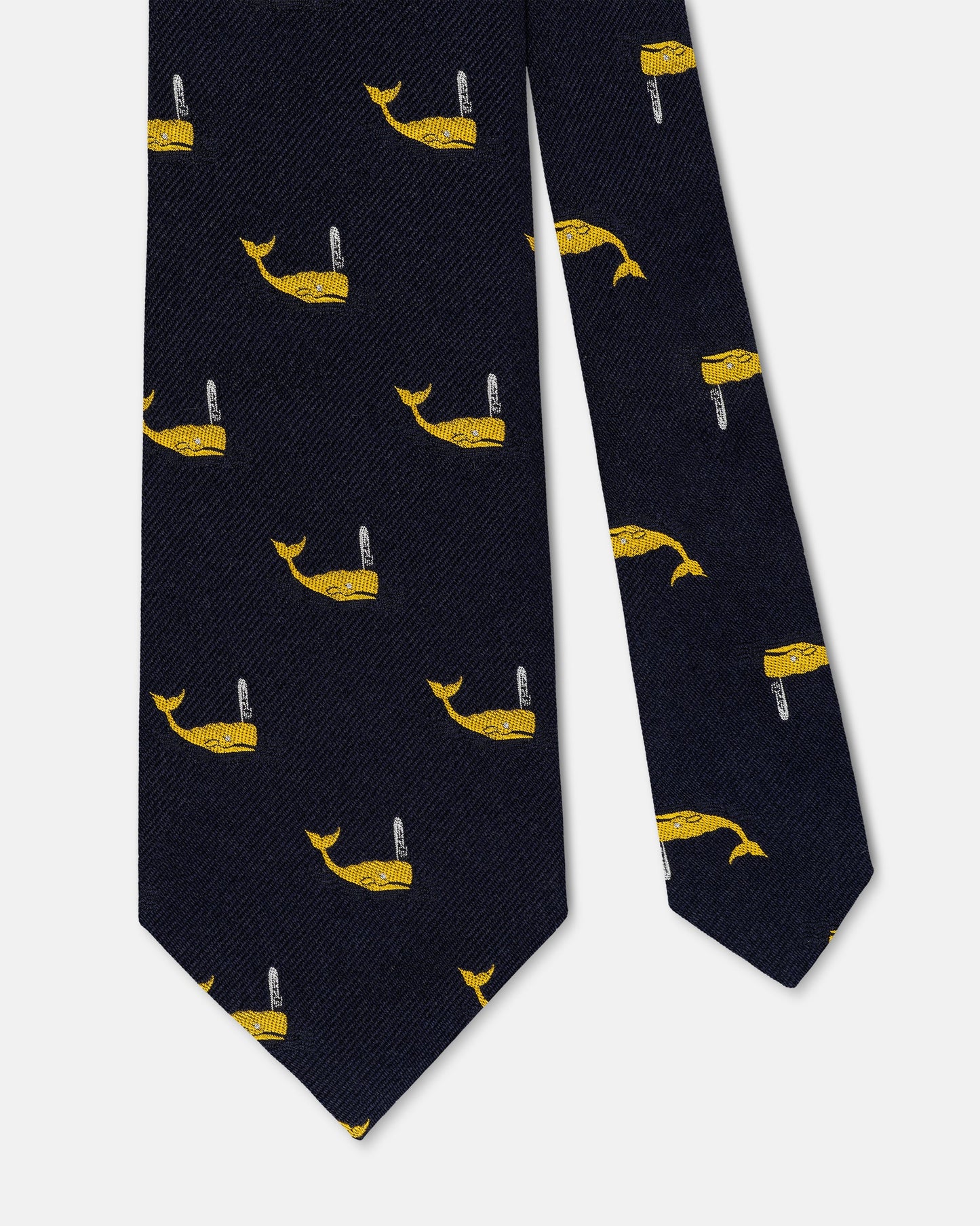 Made-in-USA Navy Whales Club Tie