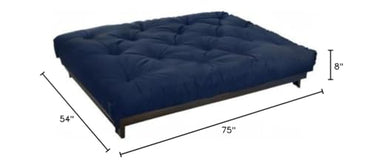 Mozaic Full Size 8-inch Cotton Twill Gel Memory Foam Futon Mattress, Navy