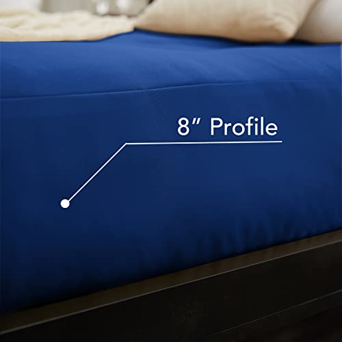 Mozaic Full Size 8-inch Cotton Twill Gel Memory Foam Futon Mattress, Blue