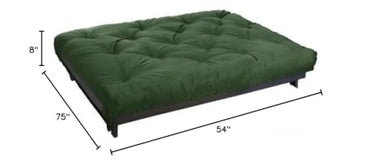 Mozaic Full Size 8-inch Cotton Twill Gel Memory Foam Futon Mattress, Hunter Green