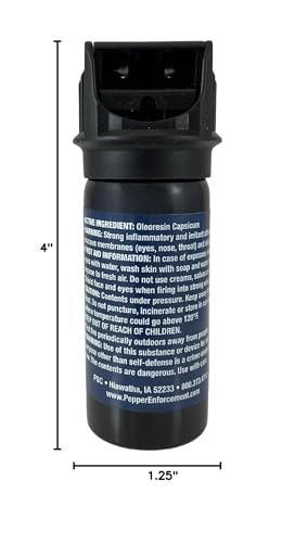 Pepper Enforcement Splatter Stream Pepper Spray, 2 oz. Flip Top - Maximum Strength 10% OC Formula - Emergency Self Defense Personal Protection & Safety (1-Pack Stream Pepper Spray)