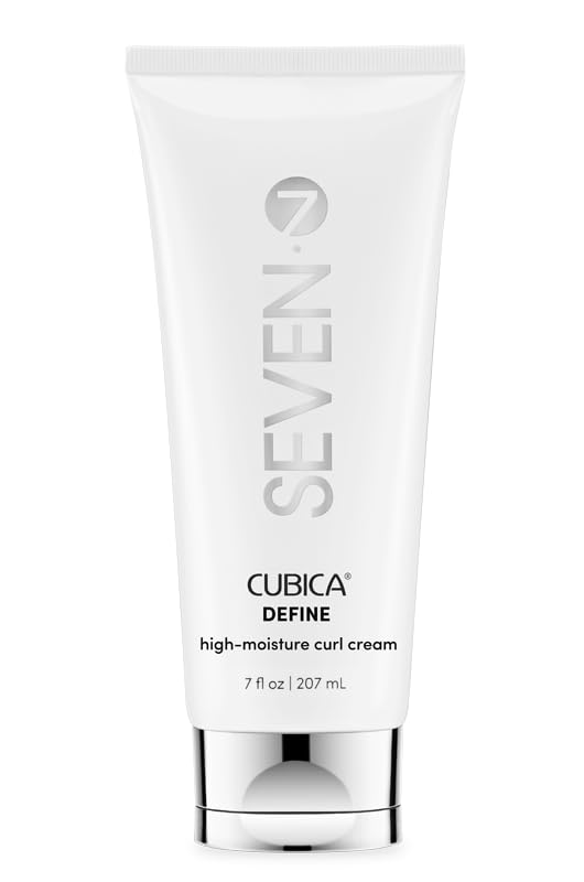 SEVEN Haircare CUBICA DEFINE High Moisture Curl Cream, Anti-Frizz Curl Defining Cream for Curly Hair, Moisturizing Hair Curling Cream for Enhancing Curls, Shea Butter + Argan Oil, Made in USA, 7oz