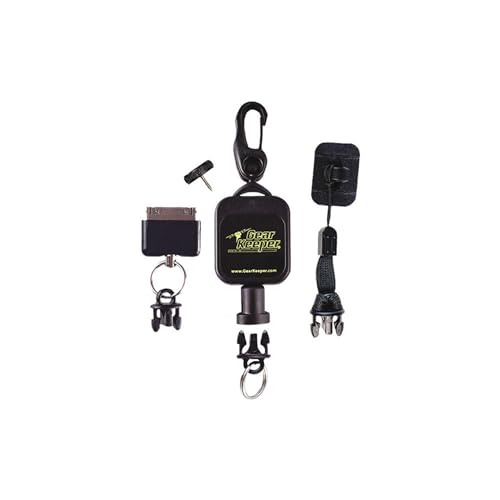 Gear Keeper Smartphone Retractor | Features Heavy-Duty Multiple Mount-Snap Clip/Threaded Stud with Q/CI Lanyard | Made in USA