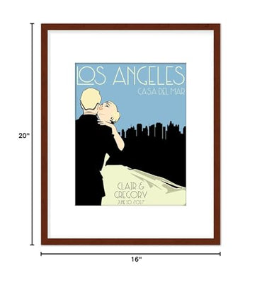Custom Wedding Anniversary Wall Art - Personalized Gifts for Couples - Name, City, Venue, Hair Color - Premium Wood Frame Options, Ready to Hang - Quality Luster Print, USA Made Custom Wall Art