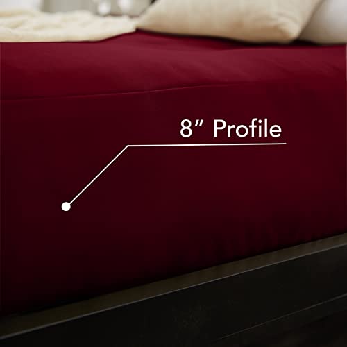 Mozaic Full Size 8-inch Cotton Twill Gel Memory Foam Futon Mattress, Burgundy