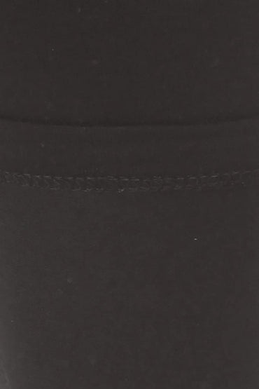 NCL32-Black-1X Cotton Spandex Solid Leggings Made in USA-Black, 1X Plus