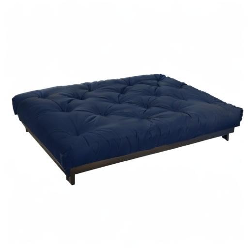 Mozaic Full Size 8-inch Cotton Twill Gel Memory Foam Futon Mattress, Navy