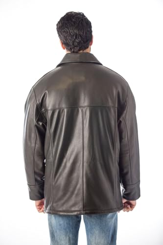 REED® Men's Premium Four Button Car Coat Leather Jacket Made in USA