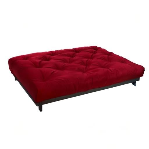 Mozaic Full Size 8-inch Cotton Twill Gel Memory Foam Futon Mattress, Red