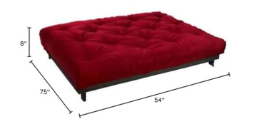 Mozaic Full Size 8-inch Cotton Twill Gel Memory Foam Futon Mattress, Red