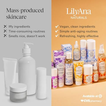 LilyAna Naturals Eye Cream for Dark Circles and Puffiness, Under Eye Cream for Wrinkles and Bags, Anti Aging - helps Improve Dryness; for Sensitive Skin - 1.7 oz - Made in USA