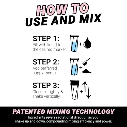 HELIMIX 2.0 Vortex Blender Shaker Bottle Holds upto 28oz | No Blending Ball or Whisk | USA Made | Portable Pre Workout Whey Protein Drink Shaker Cup | Mixes Cocktails Smoothies Shakes | Top Rack Safe