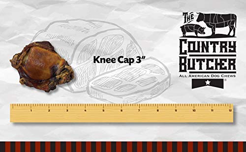 THE COUNTRY BUTCHER Beef Knee Caps Dog Bones for Aggressive Chewers, Large and Medium Breed Dog Treat, Natural, Tough, Chew Toy, Made in The USA, 10 Count
