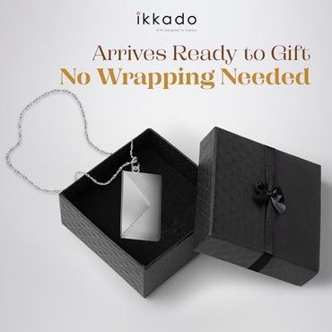 ikkado Custom Envelope Necklace with Love Letter Pendant – Personalised Locket Jewellery for Women – Gift for Birthday, Mother’s Day, Valentine’s, Christmas (Silver) Locally Made (USA)