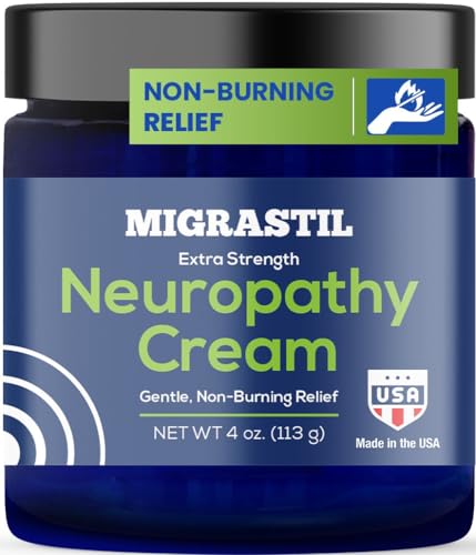 Basic Vigor Migrastil Neuropathy Relief Cream Extra Strength for Feet, Legs, and Hands. Made in The USA. Vegan and Cruelty-Free, Non-Greasy, Gentle, Non-Burning with Cooling Effect (4 oz.)