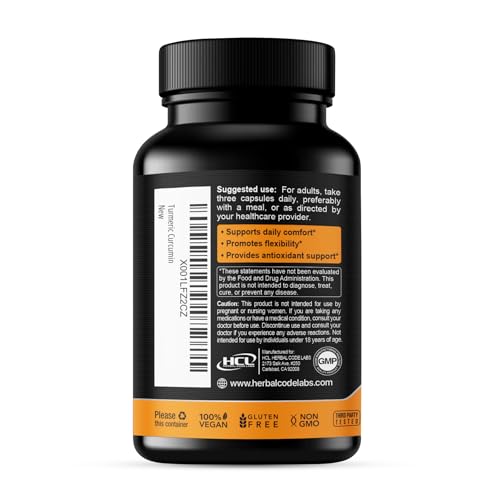 Turmeric Curcumin Extract 1500mg – Full Dose of 95% Curcuminoids with Black Pepper Ginger & Cinnamon – High Absorption Turmeric Supplement – Non-GMO Natural Capsules