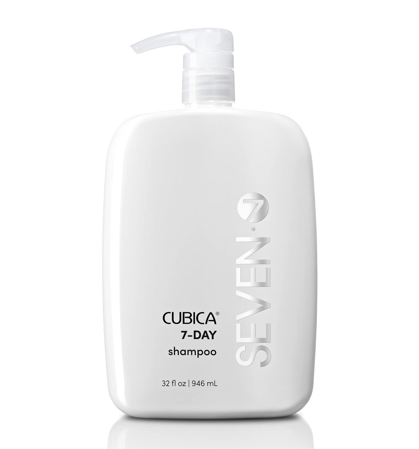 SEVEN Haircare Cubica 7-DAY Shampoo for Women, Men, All Hair Types, Add Shine and Moisture to Hair, Sulfate & Paraben Free, Cruelty Free with Biotin + Green Tea Extract, Made in USA, 32oz