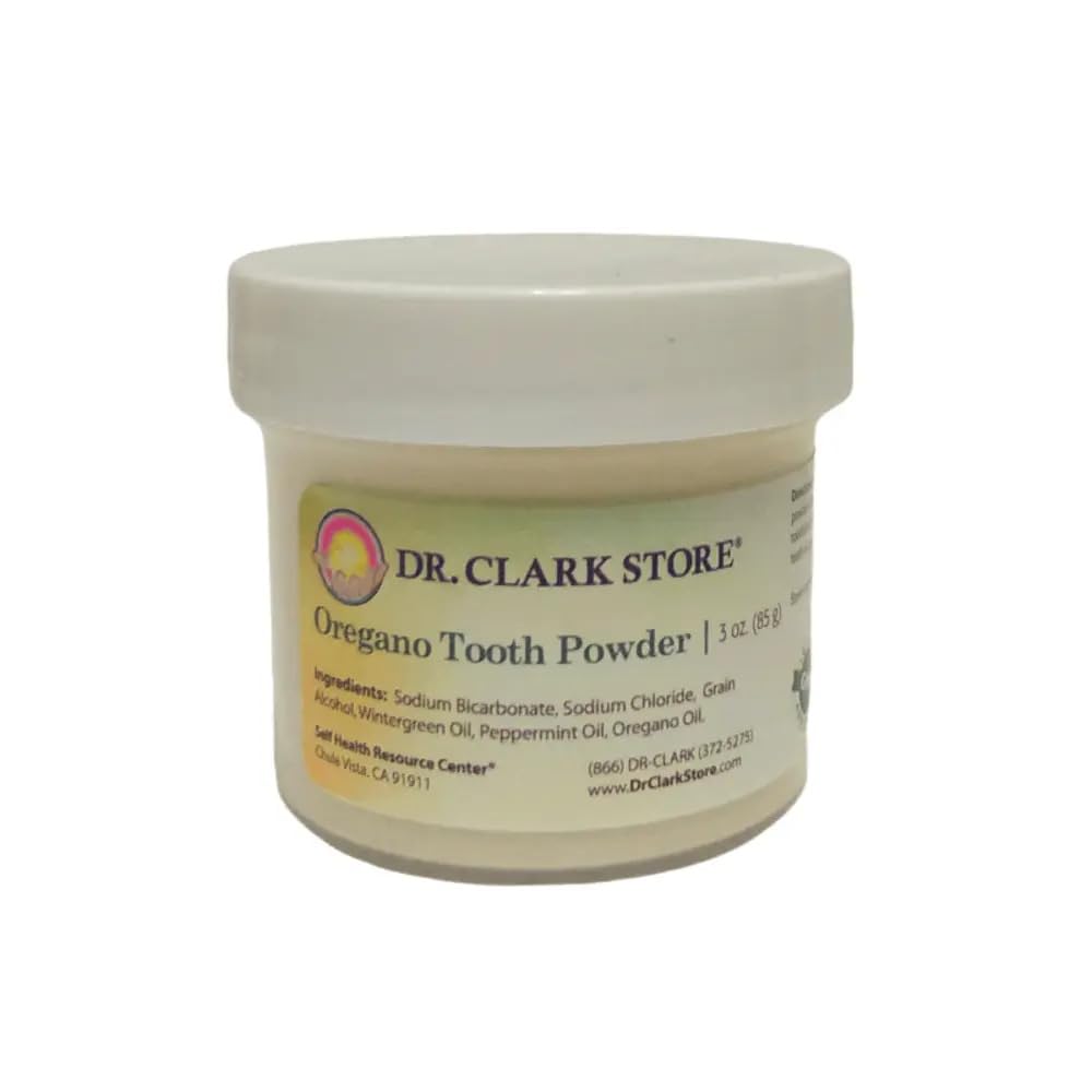 Dr. Clark Oregano Tooth Powder – 3oz, Natural Oral Health & Tooth Whitening Formula