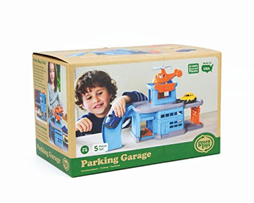 Green Toys Parking Garage - 5 Piece Pretend Play, Motor Skills, Language & Communication Kids Role Play Toy Playset. No BPA, phthalates, PVC. Dishwasher Safe, Recycled Plastic, Made in USA.