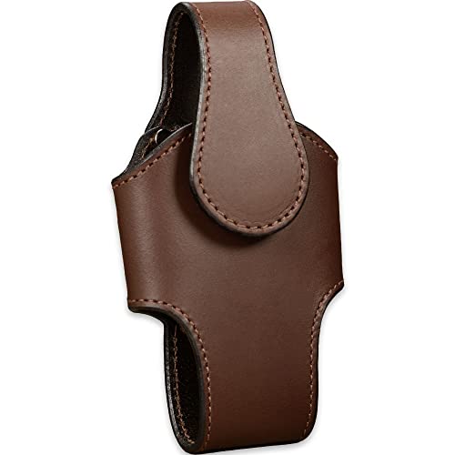 Heavy Duty Leather Vertical Cell Holster Case with Magnetic Closure - Made in USA