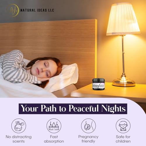 SLEEPY FIELDS Unscented Magnesium-Enhanced Sleep Cream - Nighttime Moisturizing Cream for Pain Calm, Leg Cramps, Sleep & Muscle Soreness - Fast Absorbing, Non-Greasy, Made in USA - 2 oz