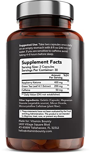 Vitamin Bounty Burn On Thermogenic Keto Fat Burner for Men & Women - Weight Loss Supplement with Raspberry Ketones - Metabolism Booster, Energy Pills, Appetite Suppressant - 60 Capsules