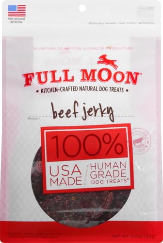 Full Moon Beef Jerky Healthy All Natural Dog Treats Human Grade Made in USA Grain Free