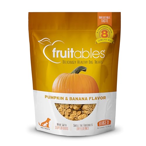 Fruitables Baked Dog Treats, Healthy Pumpkin Treat for Dogs, Low Calorie & Delicious, Free of Wheat, Corn and Soy, Made in the USA