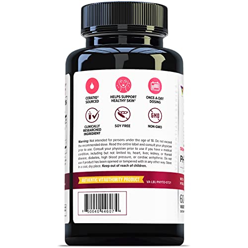 Hydrating Anti Aging Phytoceramides Supplement - Clinically Proven Ceratiq Ceramides with Hyaluronic Acid 700mg - Skin Barrier Repair Itchy Dry Skin Supplement for Women