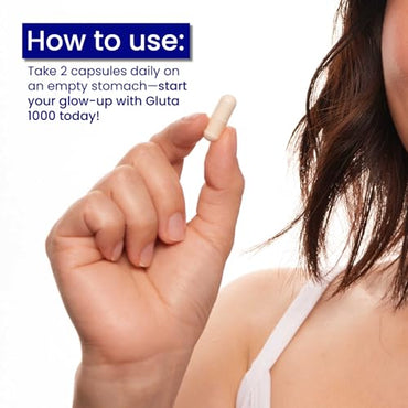 Relumins Advance Nutrition Gluta 1000 - Reduced L-Glutathione, Alpha Lipoic Acid & Rose HIPS - Antioxidant Support for Skin & Overall Wellness - 30 Veg Capsules x 3 Bottles (45-Day Supply)