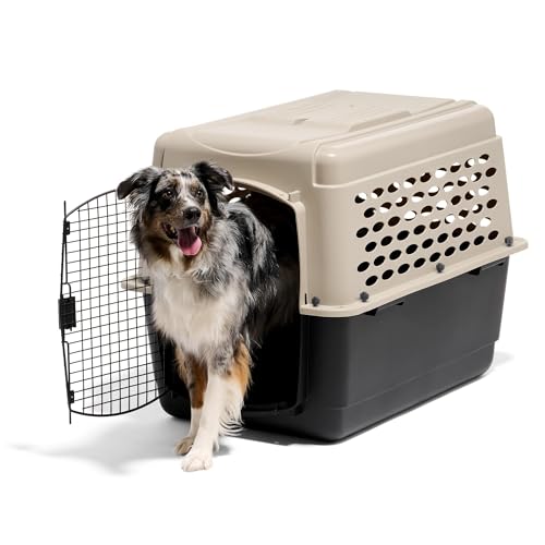 Petmate Vari Dog Kennel - Portable Dog Carriers & Crates for Large Dogs, Airline-Friendly, Durable Plastic, Pet Carrier For Home and Travel, 36 Inches, Taupe and Black