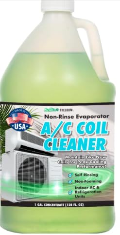 Nature's Freedom AC Coil Cleaner – 1 Gallon No Rinse Coil Cleaner for Air Conditioners, Mini Splits, Heat Pumps & Window Units – Non-Foaming, Metal-Safe Formula