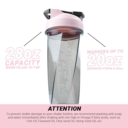 HELIMIX 2.0 Vortex Blender Shaker Bottle Holds upto 28oz | No Blending Ball or Whisk | USA Made | Portable Pre Workout Whey Protein Drink Shaker Cup | Mixes Cocktails Smoothies Shakes | Top Rack Safe