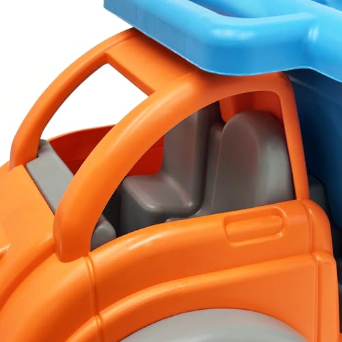 American Plastic Toys Kids Gigantic Dump Truck, Made In USA, Tilting Dump Bed, Knobby Wheels, & Metal Axles Fit for Indoors & Outdoors, Haul Sand, Dirt, or Toys, for Ages 2 and Up (Color May Vary)