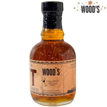 Wood’s Liquid Maple Gold – Vermont Maple Syrup with Real 24K Gold Flakes – Vegan, Plant-Based Sweetener – Small Batch, Artisanal, Luxury Syrup for Gifting, Cocktails, and Gourmet Cuisine – 8.45 oz Glass Bottle