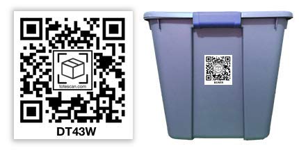 ToteScan Intelligent QR Labels for Organization/Moving/Storage (45 Unique Labels, 2.5"x3")