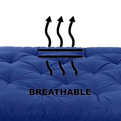 Mozaic Full Size 8-inch Cotton Twill Gel Memory Foam Futon Mattress, Blue