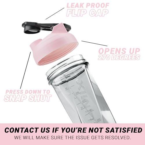 HELIMIX 2.0 Vortex Blender Shaker Bottle Holds upto 28oz | No Blending Ball or Whisk | USA Made | Portable Pre Workout Whey Protein Drink Shaker Cup | Mixes Cocktails Smoothies Shakes | Top Rack Safe