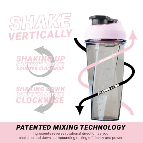 HELIMIX 2.0 Vortex Blender Shaker Bottle Holds upto 28oz | No Blending Ball or Whisk | USA Made | Portable Pre Workout Whey Protein Drink Shaker Cup | Mixes Cocktails Smoothies Shakes | Top Rack Safe