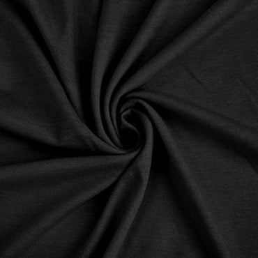FabricLA French Terry Knit Fabric - 100% Cotton French Fabric by The Yard - Made in USA - Black, 2 Yards