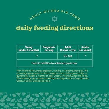 Oxbow Essentials Adult Guinea Pig Food - All Natural Adult Guinea Pig Pellets- No Artificial Ingredients- Veterinarian Recommended- All Natural Vitamins & Minerals- Made in the USA - 25 lb.