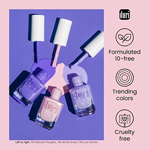 duri Nail Polish, 149 Sweet Sixteen, Lavender Pink Metallic Pearl, Glossy, Semi Sheer Coveragare, Quick Drying, 0.45 Fl Oz