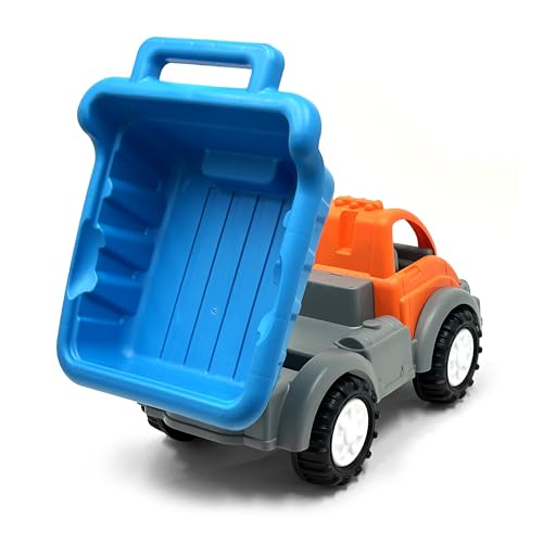 American Plastic Toys Kids Gigantic Dump Truck, Made In USA, Tilting Dump Bed, Knobby Wheels, & Metal Axles Fit for Indoors & Outdoors, Haul Sand, Dirt, or Toys, for Ages 2 and Up (Color May Vary)