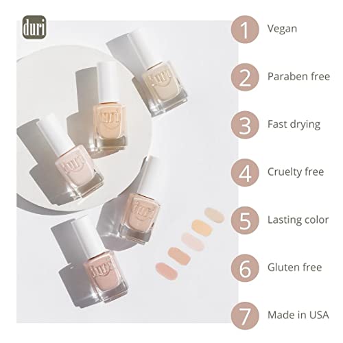 duri Nail Polish, 309 Iced Roses, French Manicure, Semi-Sheer Coverage, Glossy Finish, Quick Drying, Lasting, 0.45 Fl Oz