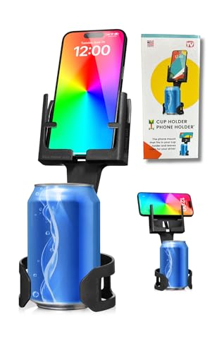 CUP HOLDER PHONE HOLDER Smartphone Mounts for Cars or Trucks Made in USA by Cell Phone Seat, Universal Fit Including iPhone, Samsung, Android Cellphones, Hands-Free Compliant Cradle